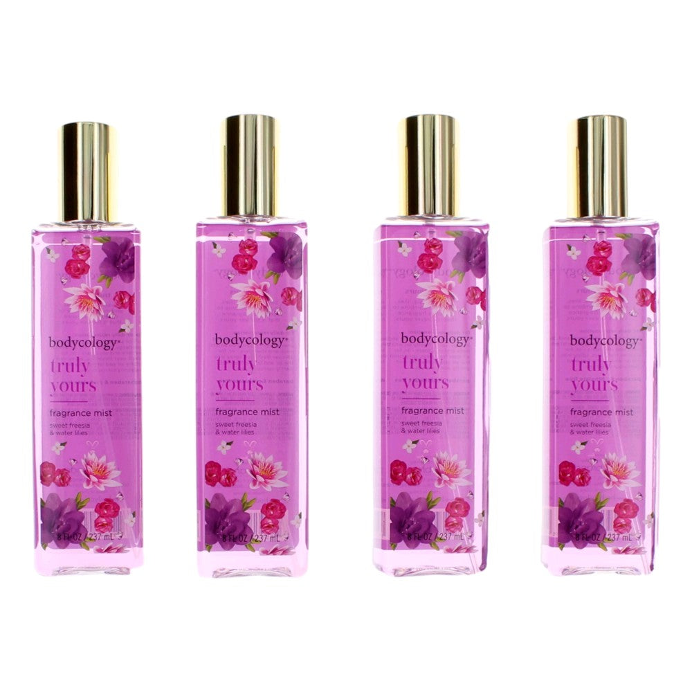 Bottle of Truly Yours by Bodycology, 4 Pack  8 oz Fragrance Mist for Women